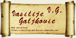 Vasilije Galjković vizit kartica